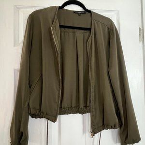 Olive Green Bomber Sweater